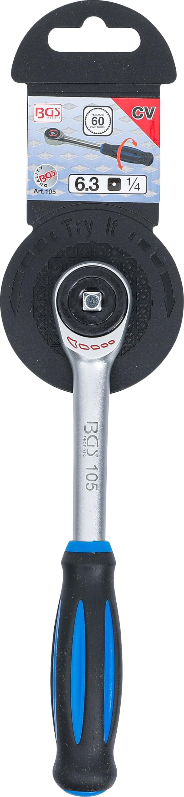 BGS 105 | Cliquet réversible poignée rotative | 6,3 mm (1/4")