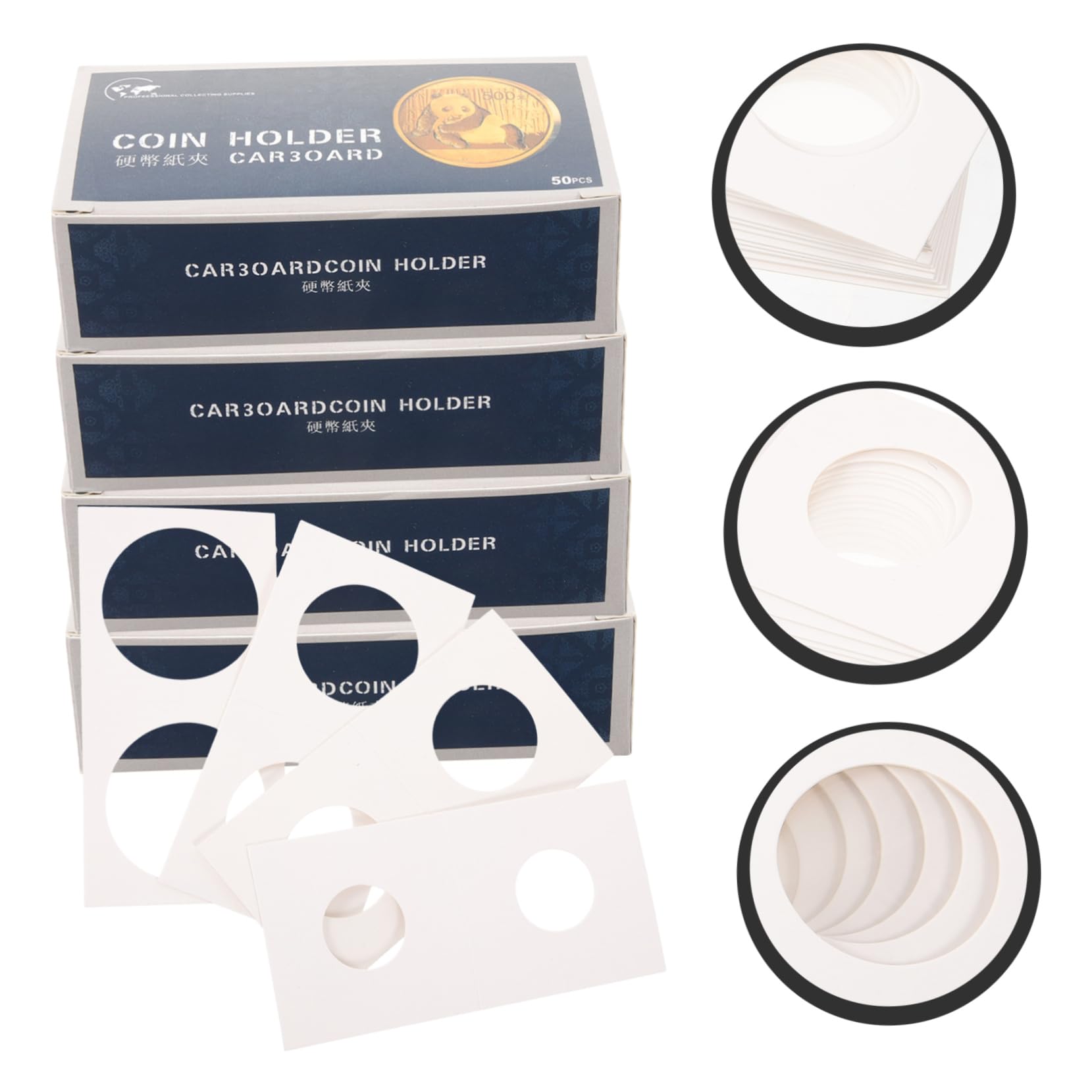 STOBOK 5 Sätze Klare Scheiben Münztuben Kapseln Fall Kreis Aufkleber Karte Clip Aktenordner Papierklammern Bindemittel Zubehör Transparenter Münzschutz Professioneller Münzkoffer 4boxen*5