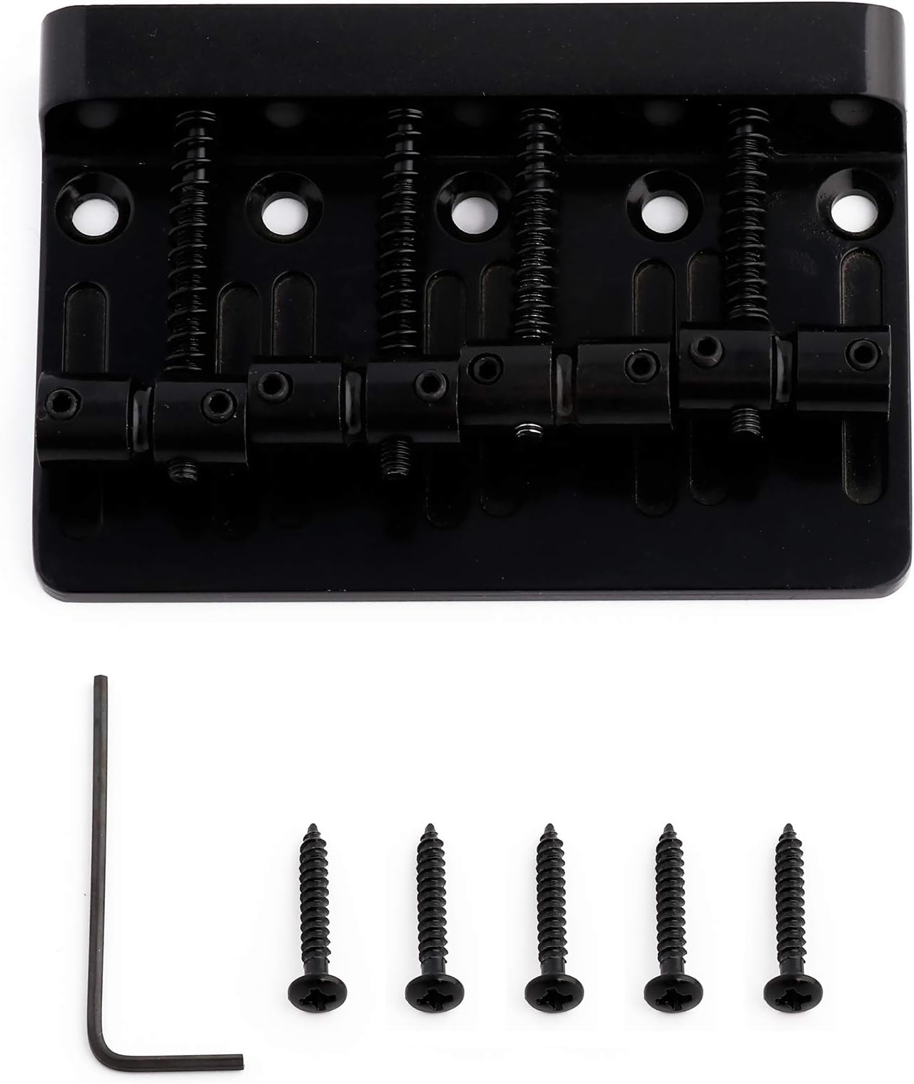 4 String Bass Bridge Tailpiece Fixed Saddles for Electric Bass Guitar Jazz Bass or Precision Bass Black.
