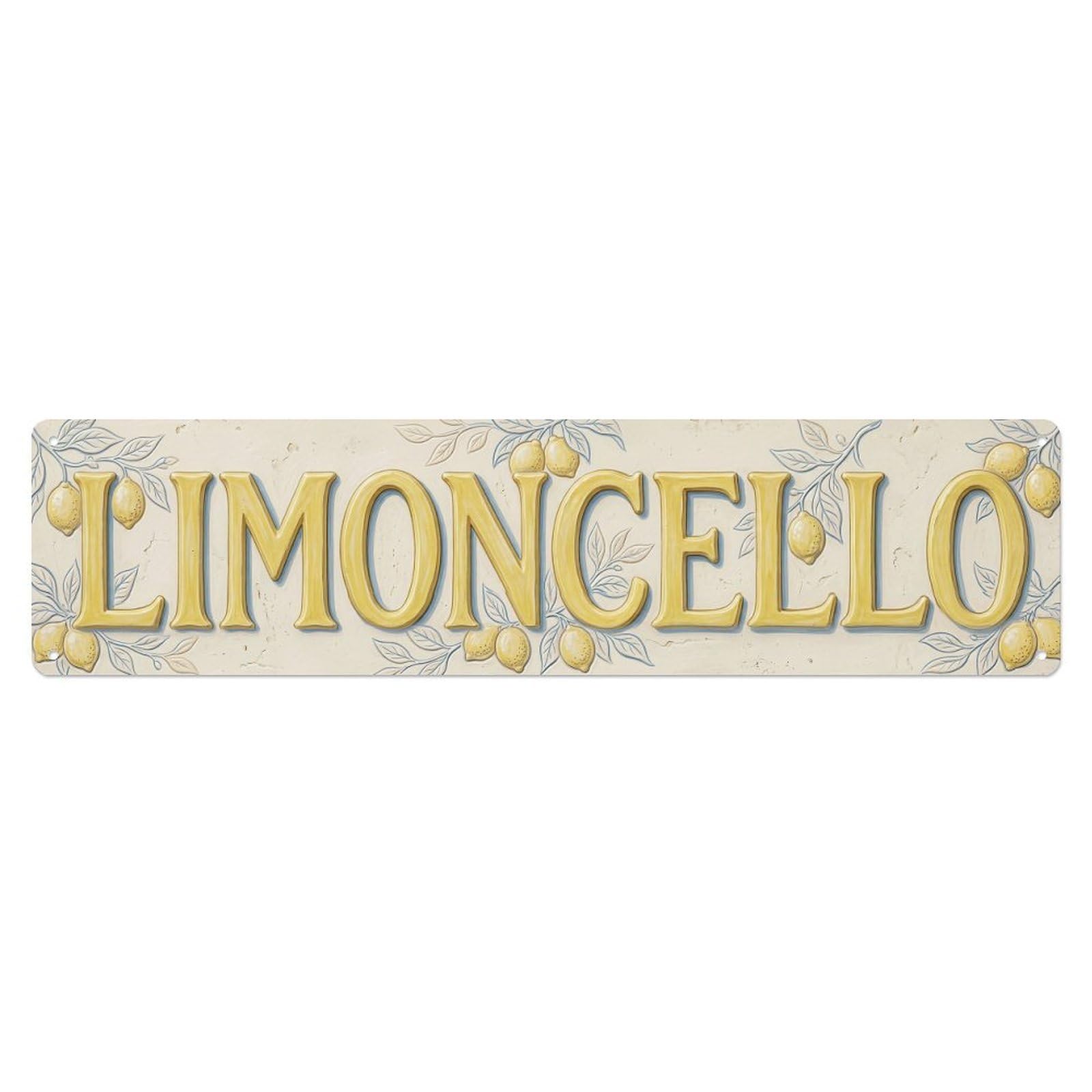 Gtthok Vintage Style Vintage Limoncello Classic Sculpted Kitchen Metal Tin Sign Plaque Wall Decor For Cafe, Club, Garden Metal Poster 4X16inch
