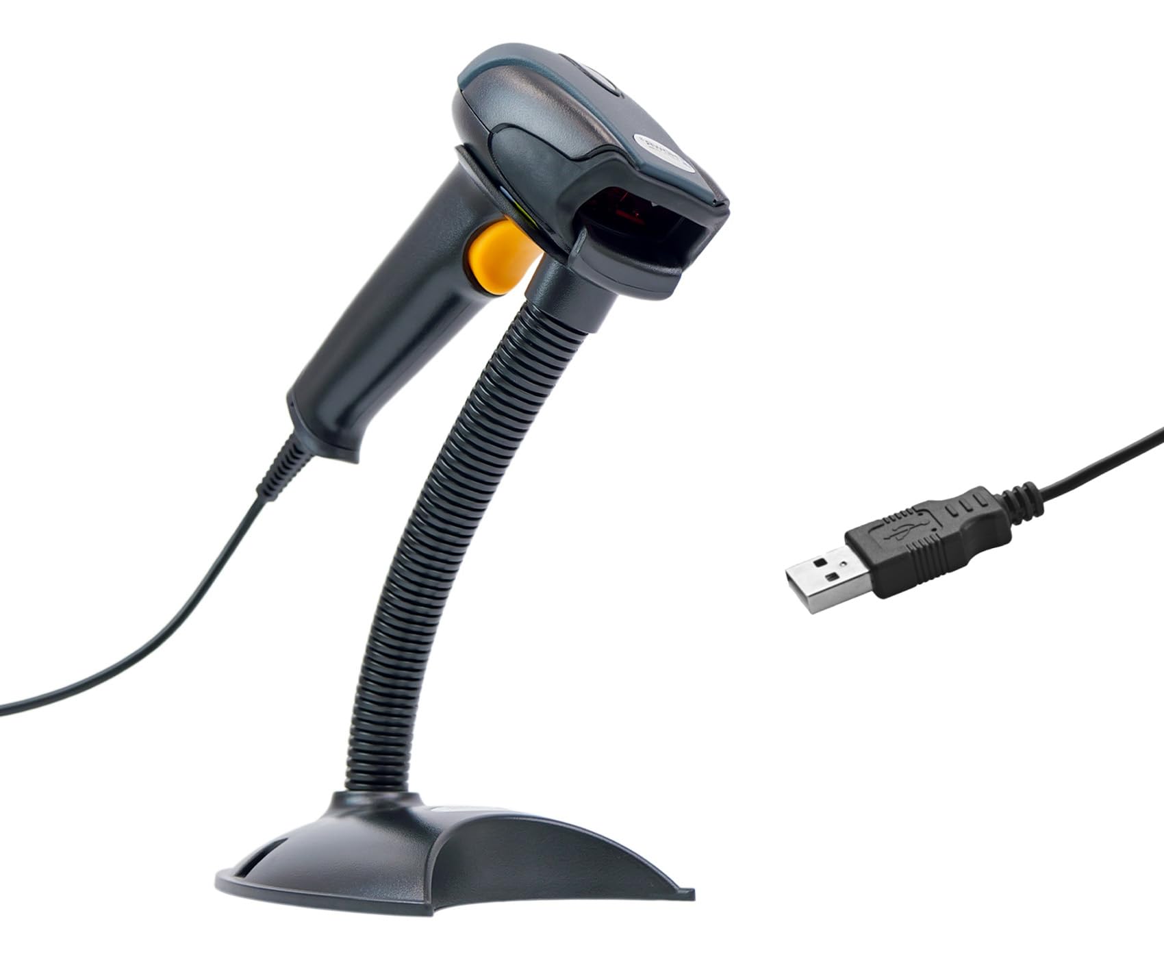 HDWR HD29A Barcode-Scanner mit Standfuß, USB, automatisches Scannen | Funktionstasten, Präfix und Suffix, automatisches Freihand-Scannen im Standfuß, schnelle Codelesung