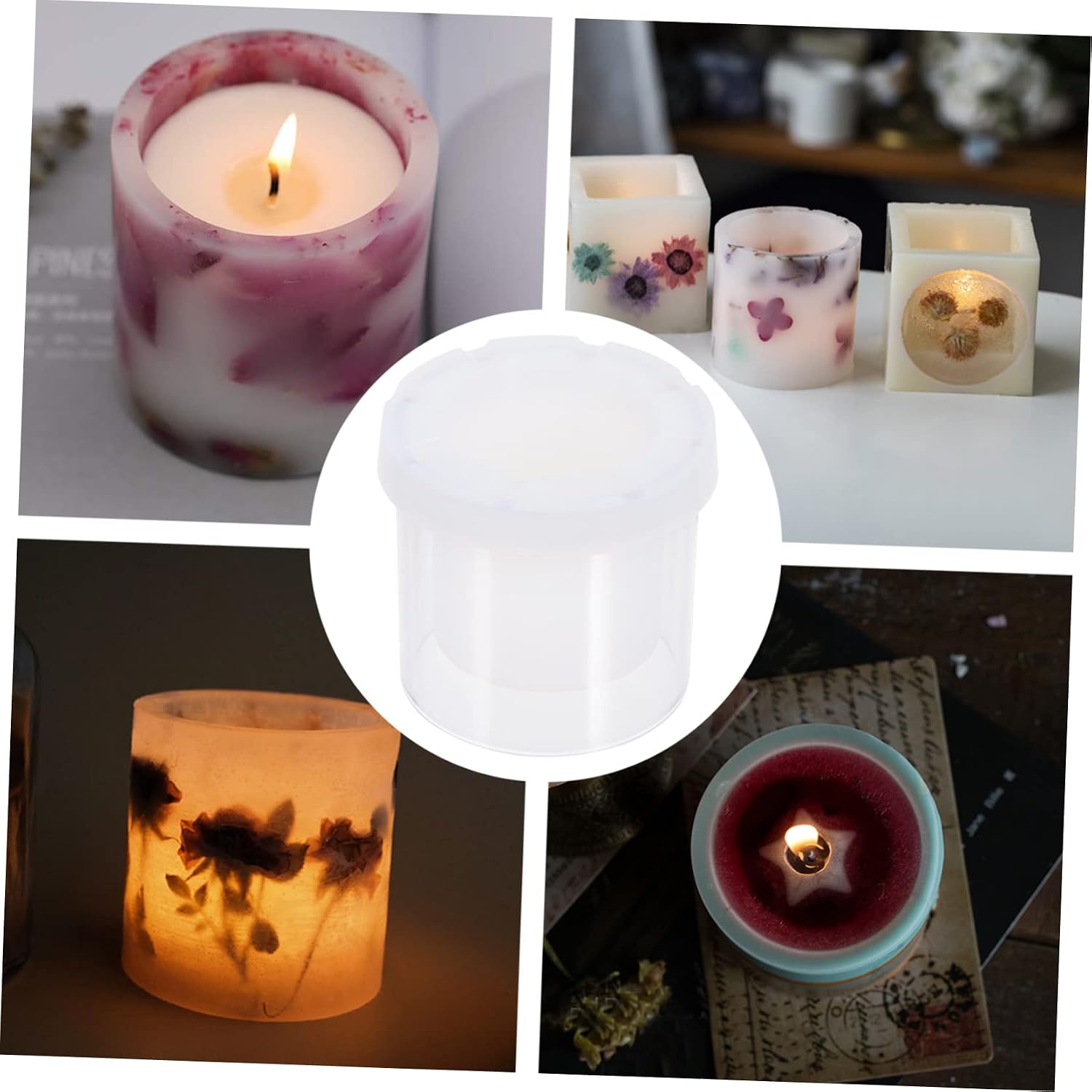 Plastic Hollow Candle Mold DIY Manual Mold for Scented Pillar Candle Making for Home Decoration and