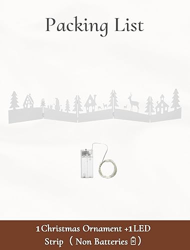 Miniatura 7 de Decoración de Navidad blanca para chimenea Silueta de decoración de mesa de invierno plegable de metal de 39 pulgadas para alféizar de ventana de