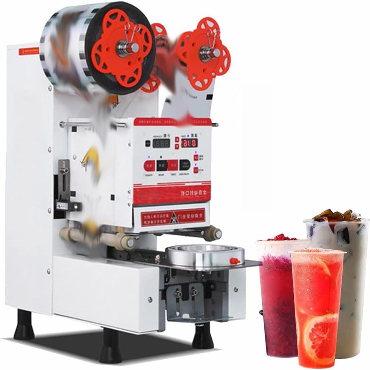 AYCDL 90/95MM Full Automatic Cup Sealer Machine, Electric Tea Cup Sealing Machine, Tea Sealer Machine,Black,White