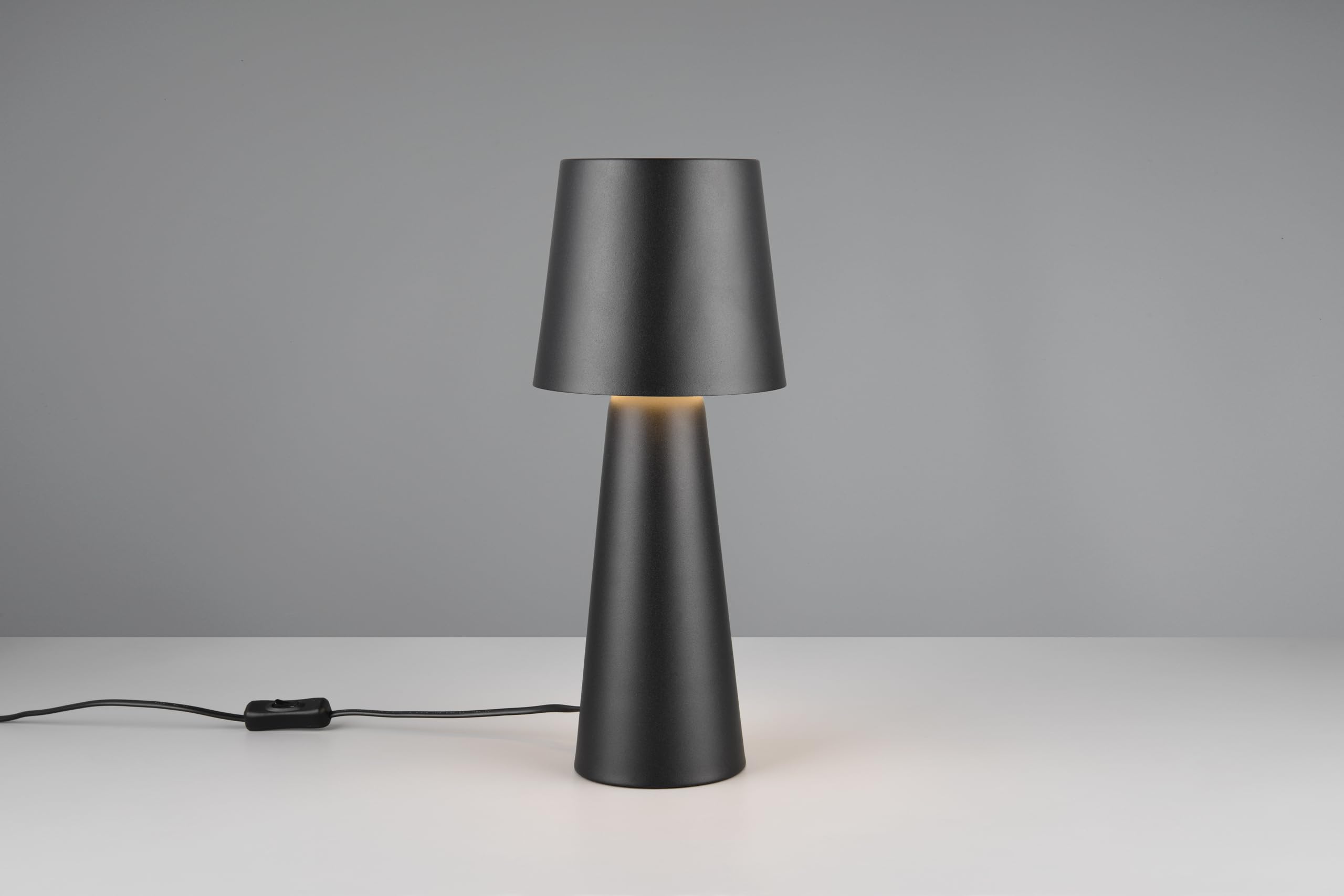 Trio Leuchten Lámpara de Mesa NUBIAN 562900132, Metal Negro Mate, exc. 1x E27