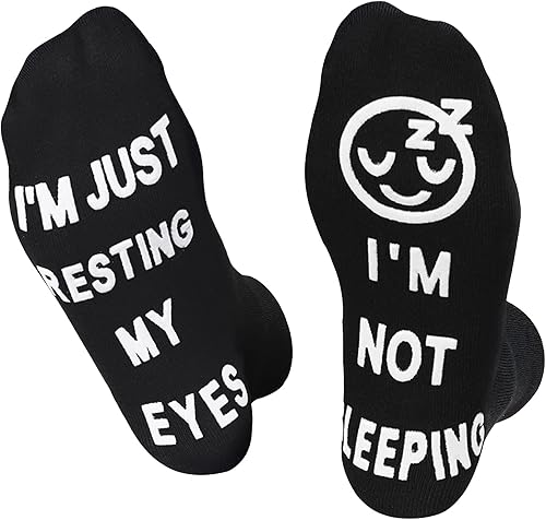 wotemlur Birthday Gifts for Men Dad Husband Grandpa Funny Socks Father's day Christmas I'm Not Sleeping Resting My Eyes