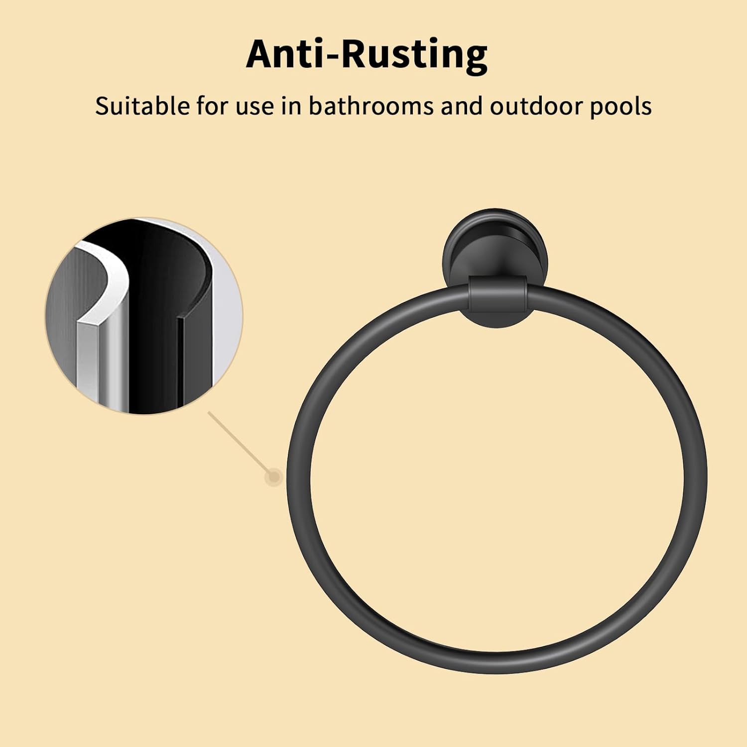 YUMORE Matte Black Bathroom Accessories Set, 4 Pieces Bathroom Hardware Set, Towel Bar Set Stainless Steel Wall Mounted, Towel Racks for Bathroom, Robe Towel Hooks, Toilet Paper Holder