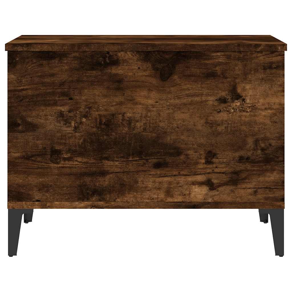 Stolik kawowy, dąb wędzony, 60 x 44,5 x 45 cm, materiał drewnopochodny z blatem o regulowanej wysokości, miejsce do przechowywania, trwały materiał, idealny do salonu, salonu, narożnika sofy