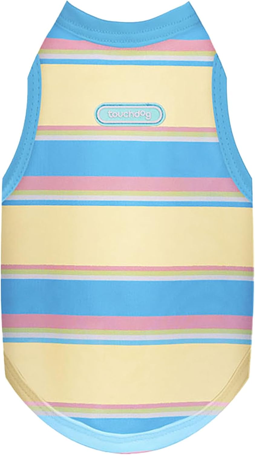 Soft Cotton Dog Shirt for Small Medium Large Dogs, Breathable Comfort Fit Tee with Cute Animal Prints for Everyday Wear (Yellow Stripes, X-Large)