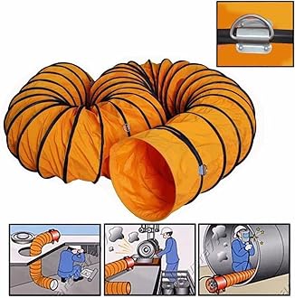 POWERSTAR ELECTRICALS Portable Axial Ventilation Commercial Fume Extractor Blower Fan comes with Free PVC Flexible Duct Hose 5m long & one year Guarantee (8" Inches Fan with Duct)
