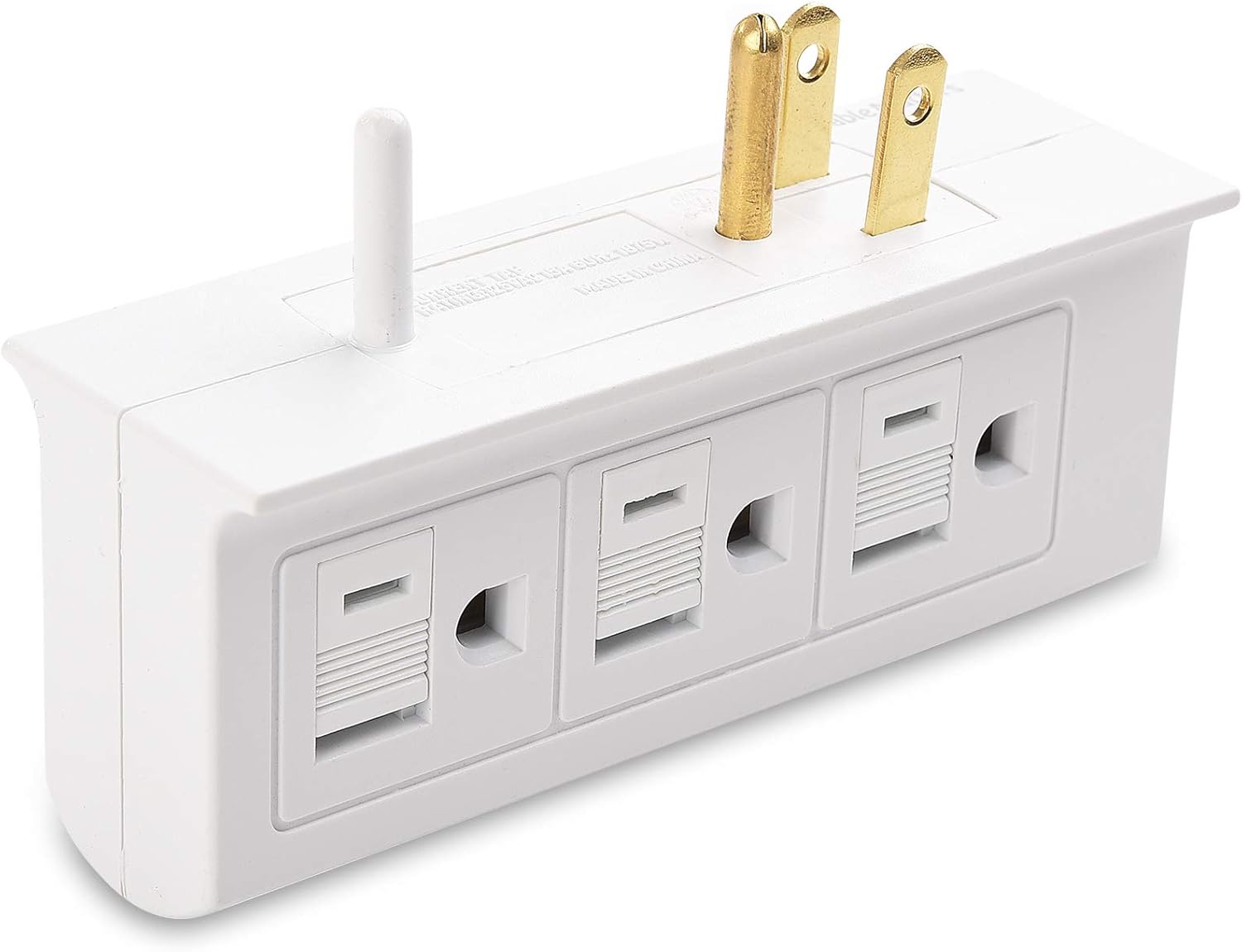 Cable Matters 2-Pack 6 Outlet Splitter Grounded Side Access Outlet Extender Wall Tap