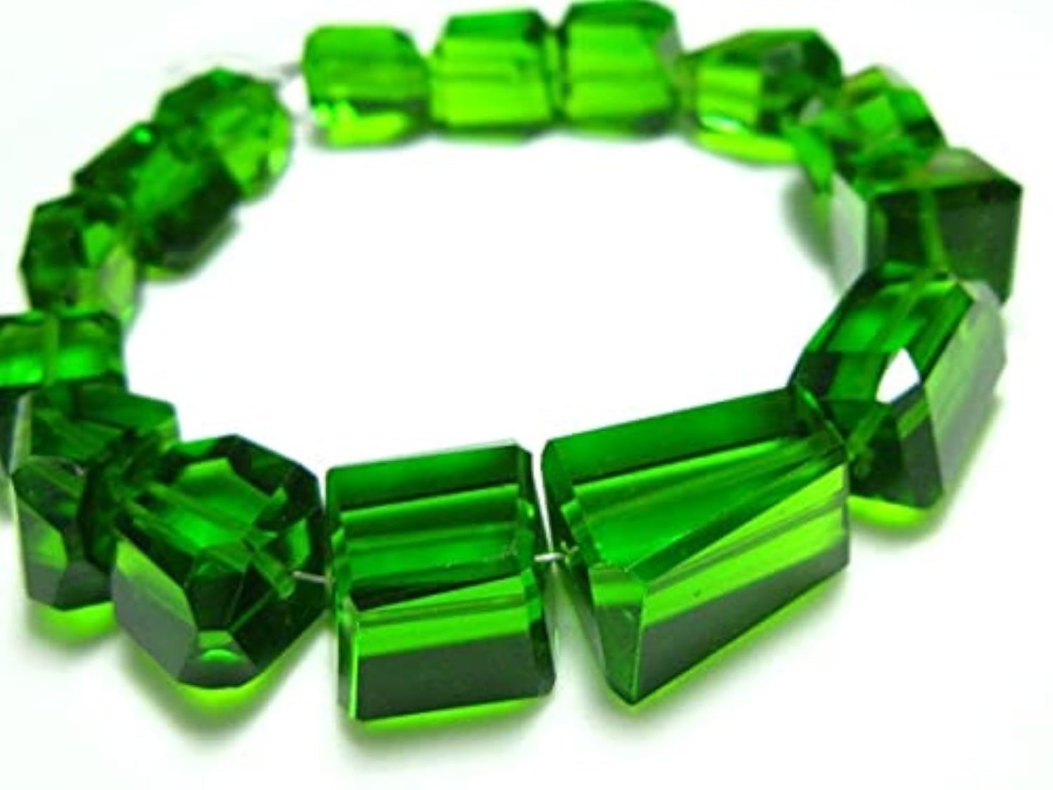 Quartz vert tsavorite perles nuggets facettées 10-14mm pour loisirs créatifs
