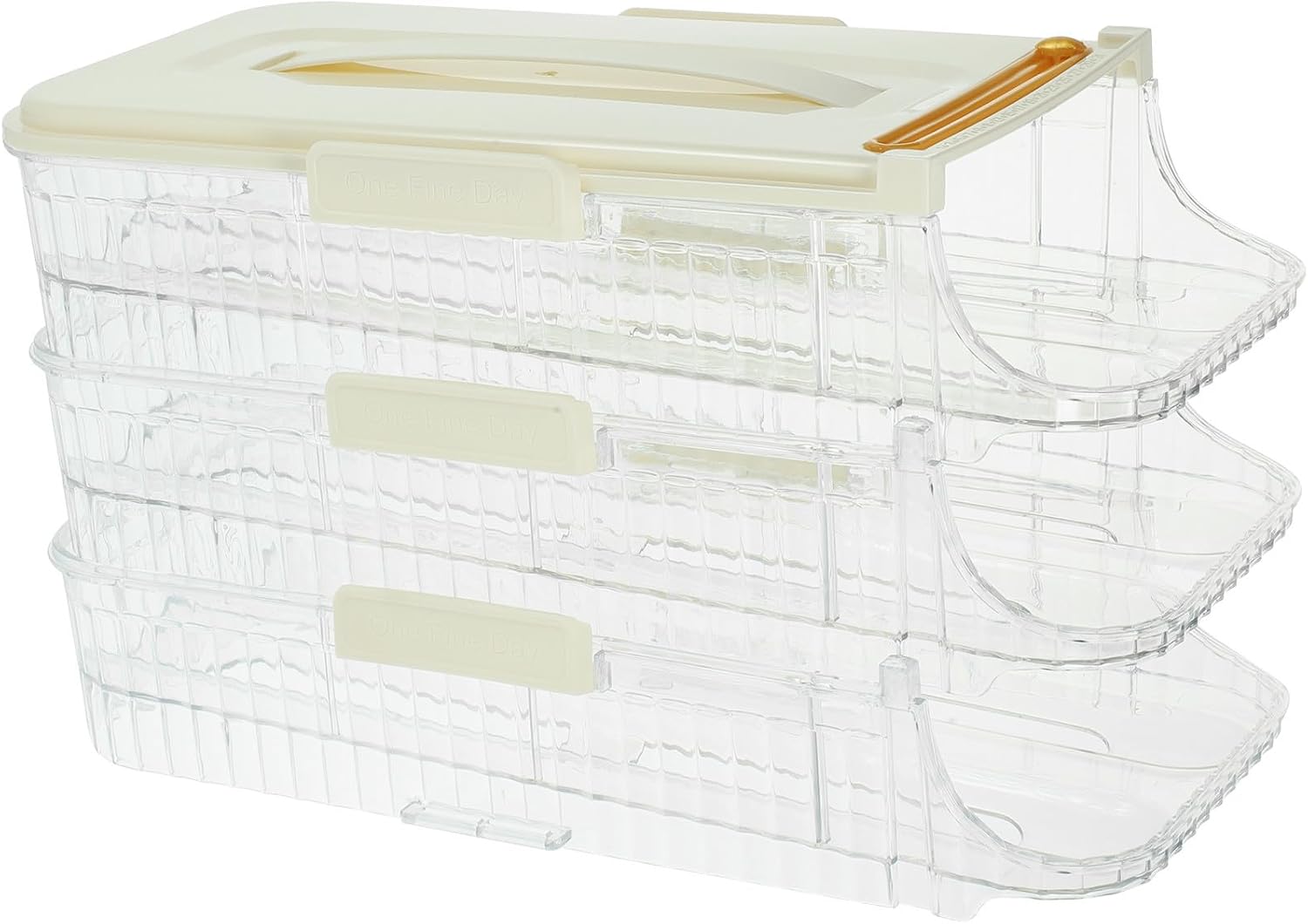SUPVOX Automatic Rolling Egg Holder with 3 Layers Pp Material for Refrigerator Egg Storage Organizer Tray with Smooth Edges and 7° Inclined Angle for Bars and Weddings