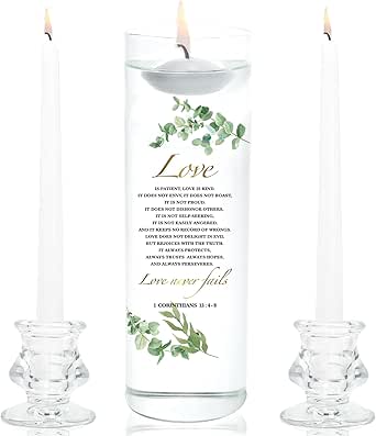 Unity Candles with Glass Holder for Wedding Ceremony