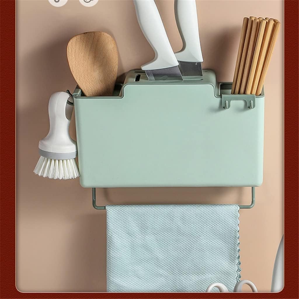 Chopsticks Cage Rack Storage Box Drain Spoon Bucket Household Kitchen Wall-Mounted Chopstick Holder Supplies(E)