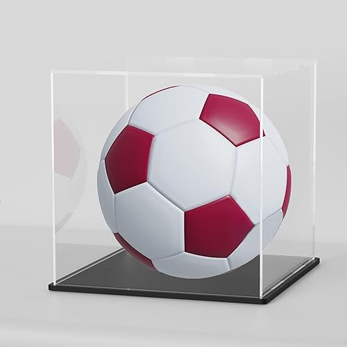 Vitrina, caja acrílica con base negra mate y tapa para exhibición, vitrina súper transparente para figuras (10 x 10 x 10 pulgadas)