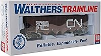 Vista 4 de Walthers Trainline Tolva compensada - Listo para funcionar- Escala HO nacional canadiense (marrón, blanco; logotipo grande)