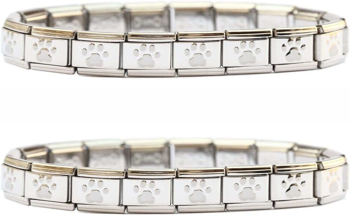 NewCharms Set of 2 Italian Charm Starter Bracelets (18 links for standard size and 9 links for superlinks)