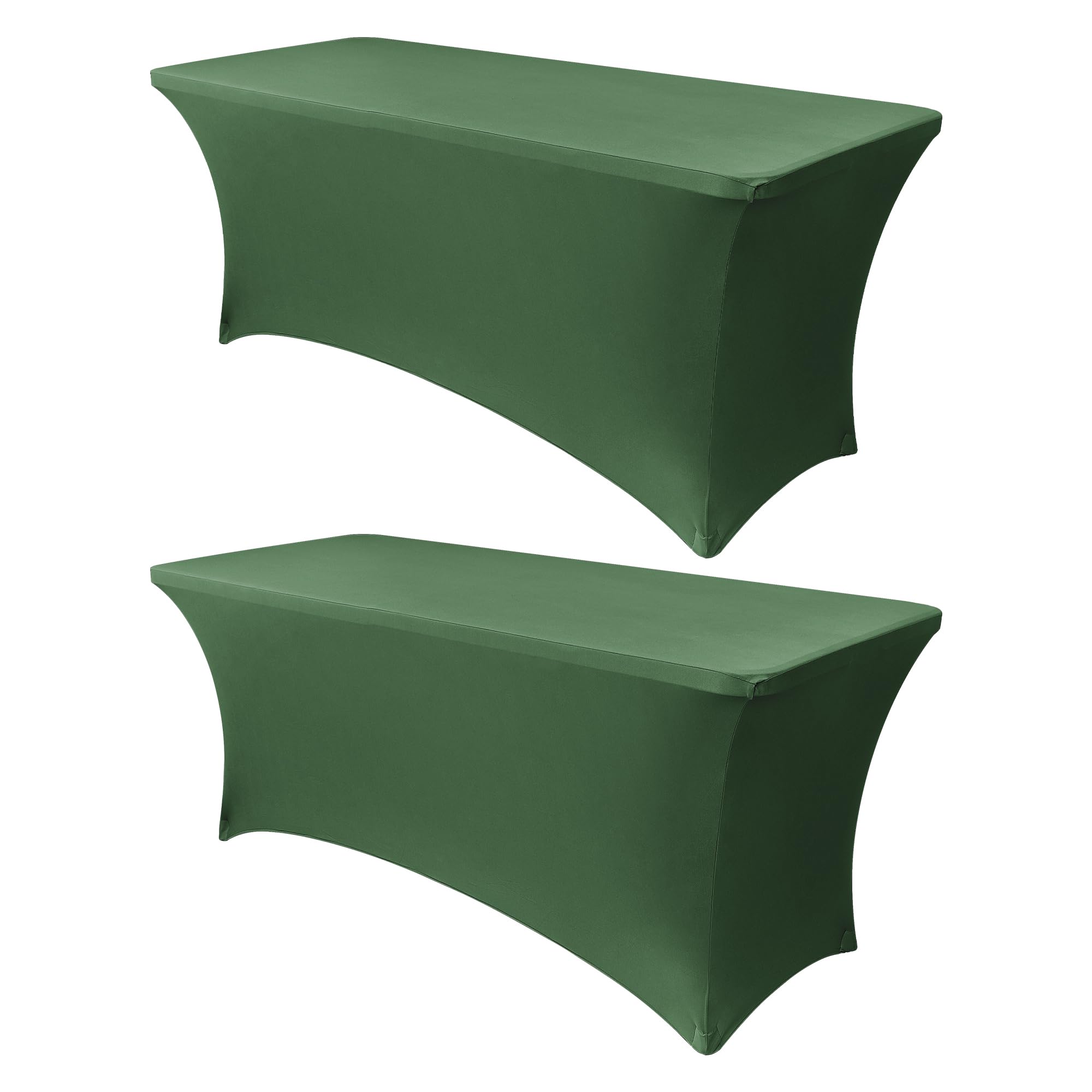 Obstal 6ft Blackish Green Stretch Spandex Table Cover, 2 Pack