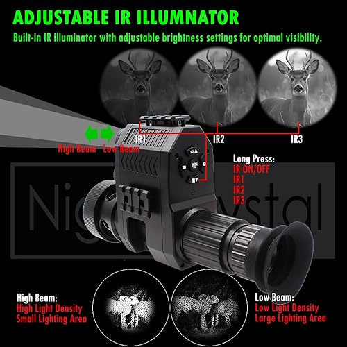 Miniatura 7 de Megaorei M4A M4C 1080p HD Caza Digital Infrarrojo Visión Nocturna para Alcance Monocular Accesorio Videocámara con Linterna Infrarroja Infrarroja de