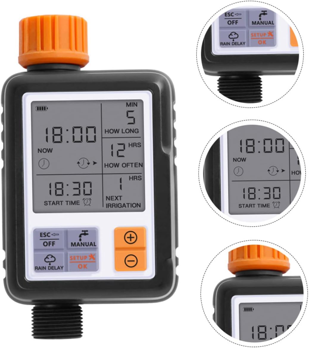 UPKOCH 1Set Digital Irrigation Timer for Garden Watering Automatic Sprinkler Controller with Manual Rain Delay Thread Programming Single Exit