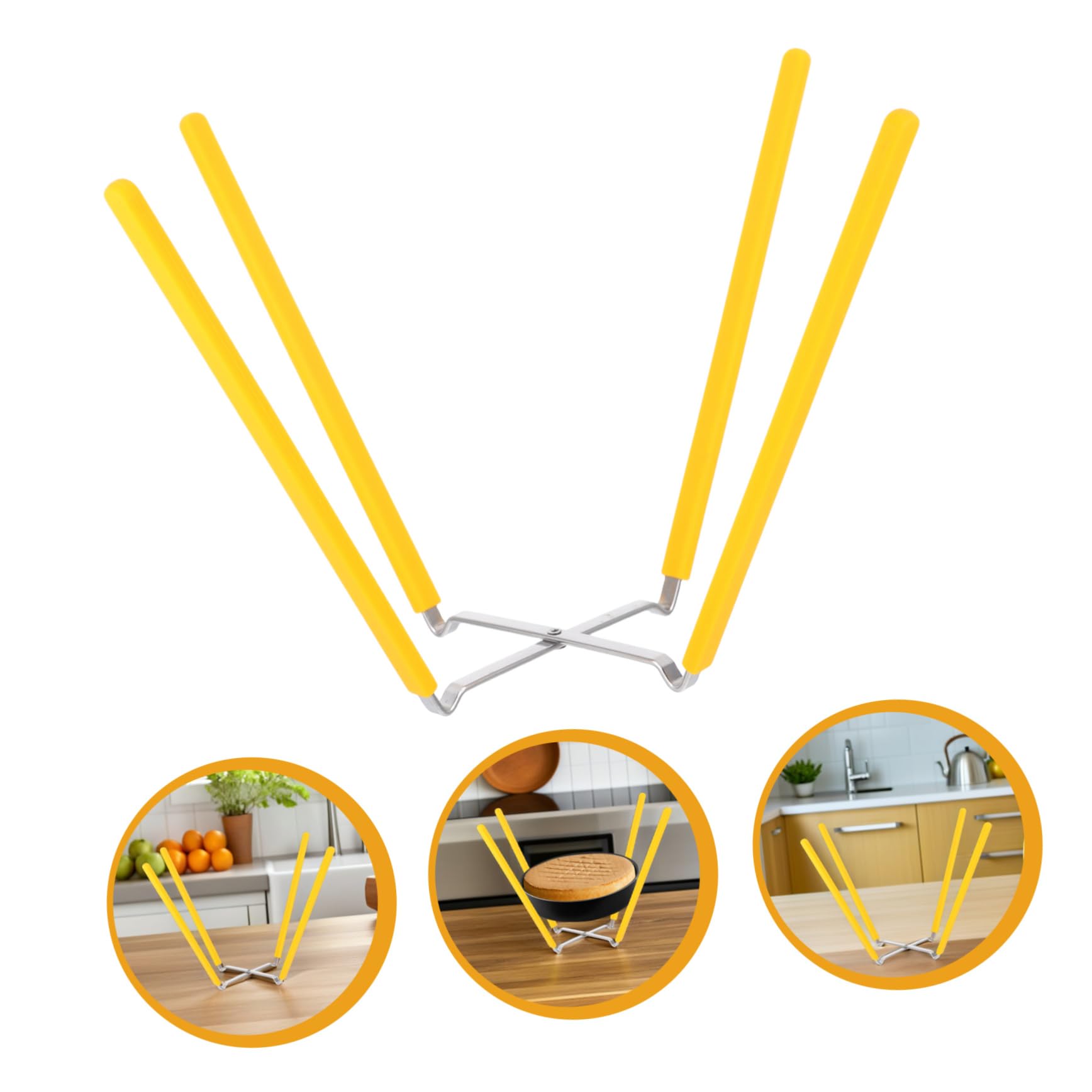 Supporto per Torta Chiffon in Acciaio Inossidabile Pieghevole con Artigli, Design Invertito, Facile da Pulire e Versatile per Dolci e Pane Giallo