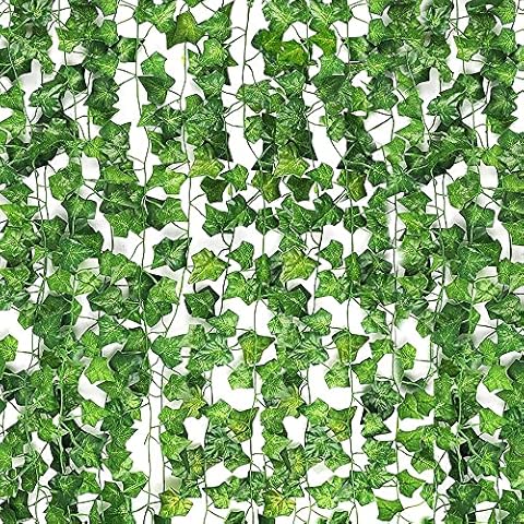 Volsha 6 Pack Artificial Ivy Vine Garland Plants , Fake Hanging Plastic Plants Garlands, for Home Hotel Office Wedding Party Garden Craft Art Decor, Arch Arrangement Decoration Cover