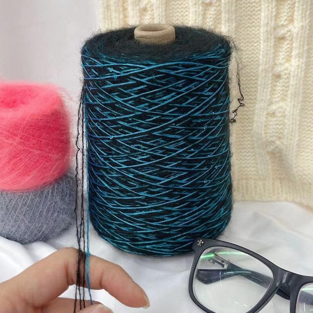 Rouleau de laine douce et fine avec paillettes pour tricot, tricot, crochet, vêtements de bébé, mohair pailleté, 500 g