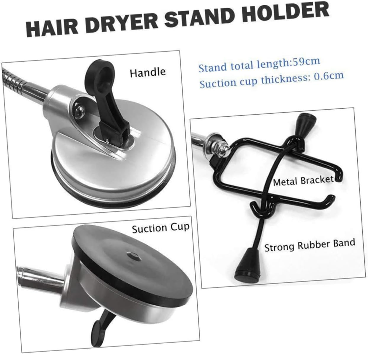 Rotating Hair Dryer Holder Stand Hair Holder for Salon Bathroom Organizer