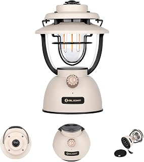OLIGHT Olantern Classic 2 Lite 240 Lumens LED AA Battery x 4 Lantern Flashlight, Infinitely Dimmable Modes, 360-Degree Beam Lantern for Hunting, Camping, Fishing, Emergencies, Home（Clay Beige)