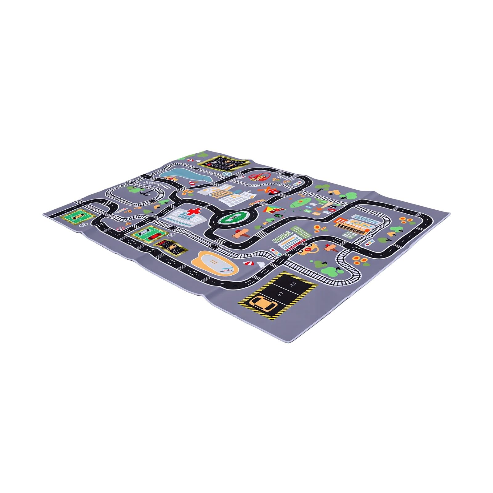 Tapis éducatif City Road Tapis de Jeu en Velours Doux pour Enfants 55,12 X 78,74 Pouces Aire de Jeu Intérieure (Style 3)