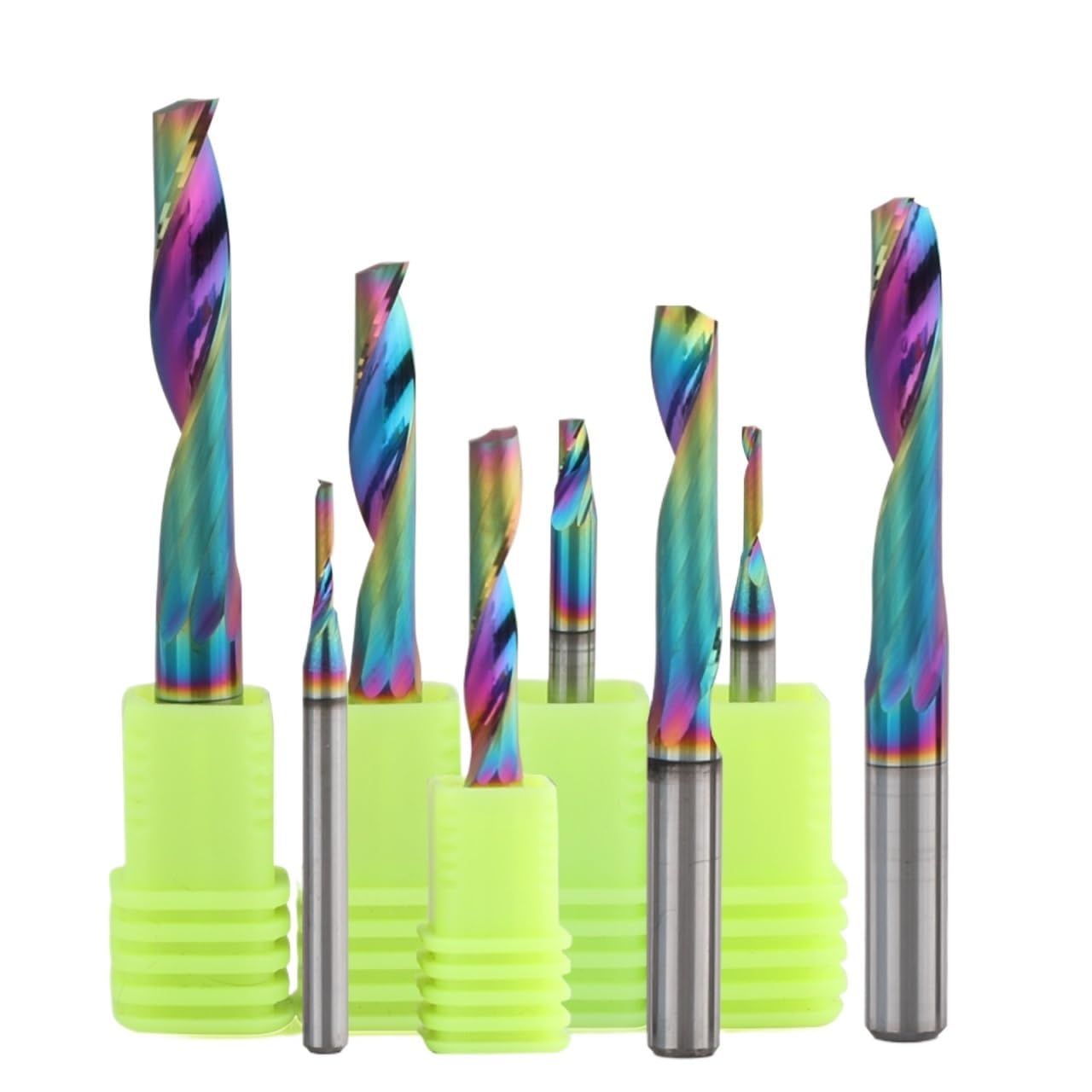 5 sztuk spiralnych frezów trzpieniowych z węglika wolframu, z pojedynczym ostrzem, z trzonkiem 3,175-12 mm, z powłoką DLC, frezy obrotowe CNC(5x17x45L)