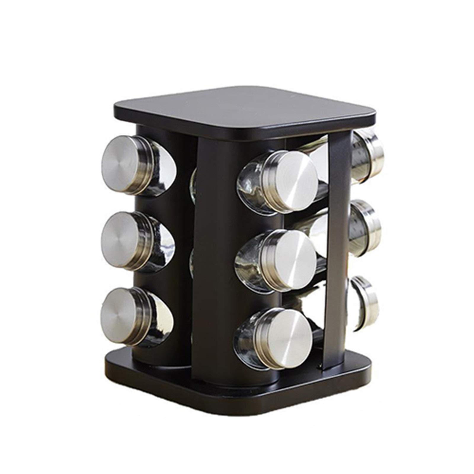 Porta Condimenti da Cucina Barattoli for spezie sale peperoncino spezia rack vetro condimento bottiglia set con supporto girevole per Famiglie e Ristoranti