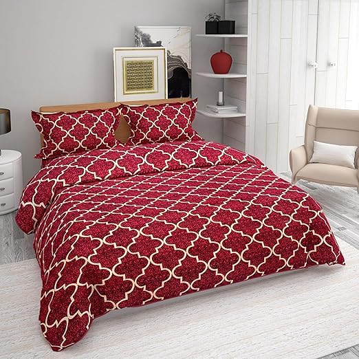 Image of NewUnique Double Bedsheet with Two Pillow Cover King Size Beautiful Flower Print