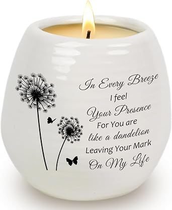 Uniquilling Sympathy Gift for Loss of Loved One, Memorial Ceramic Candle Jar, Bereavement Gift for Loss of Families and Friends, Condolences Candle, Memorial Gifts Lavender Candles