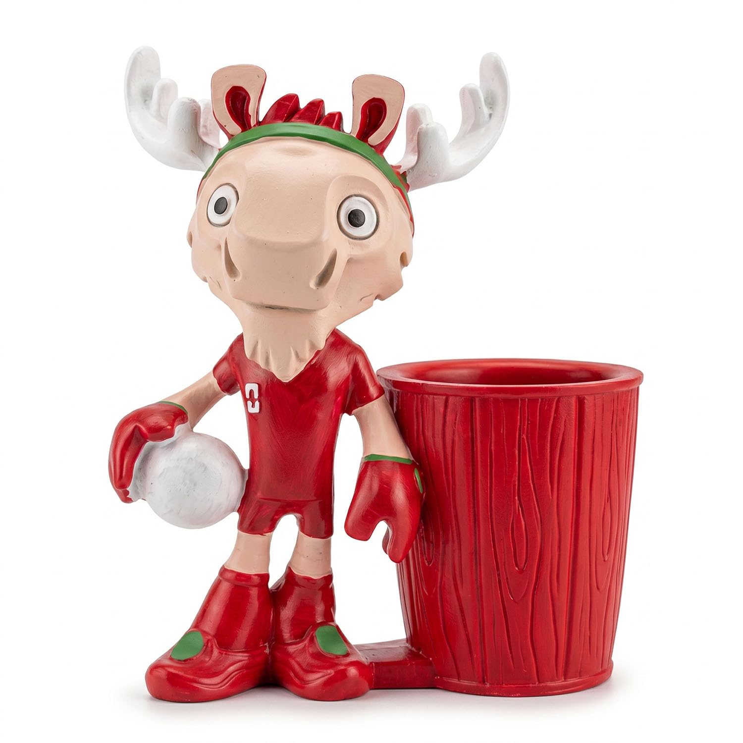 2026 World Cup Mascot Pen Holder Moose Maple, Kubek na Ołówki z Figurką Piłkarską z Żywicy, Organizer na Biurko, Dekoracja Biura, Prezent dla Dzieci i Uczniów