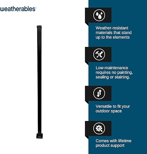 Miniatura 9 de Weatherables Livingston Kit de valla de aluminio  Kit de bricolaje para cercado de patio trasero y jardín, fabricado con aluminio duradero con