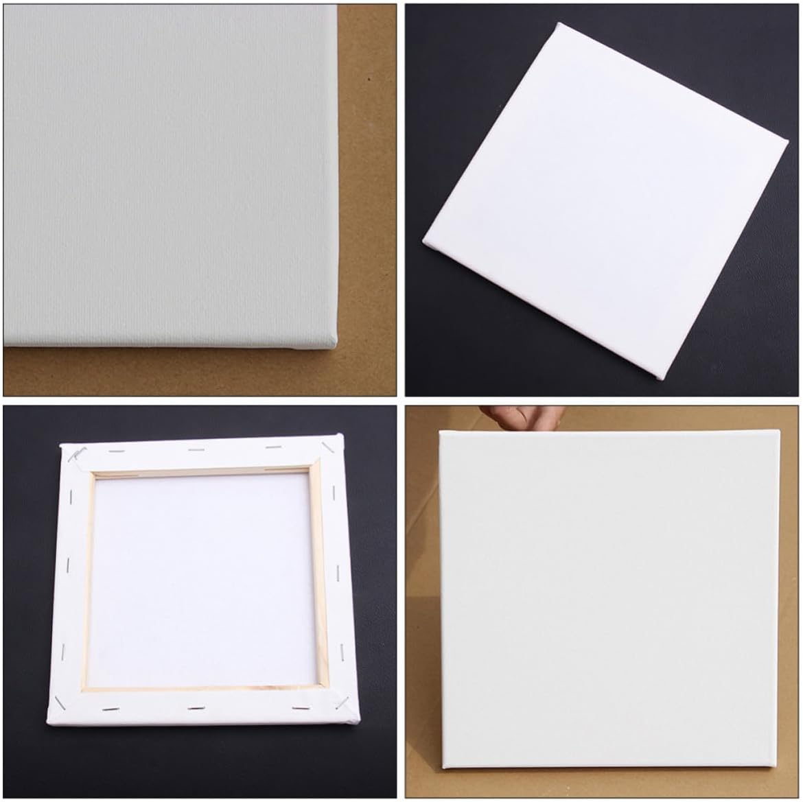 10pcs Square Cotton Wood Painting Frame for DIY Decorative Projects