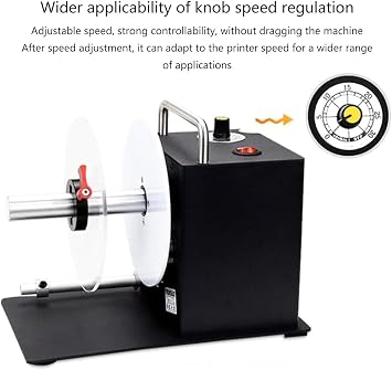 Automatic Label Rewinder, Label Rewinding Machine with Baffle and Tube Core, Max Label Width 80mm, Synchronize with Printer and Unidirectional Work, for Most Printer, Warehouse, Logistic