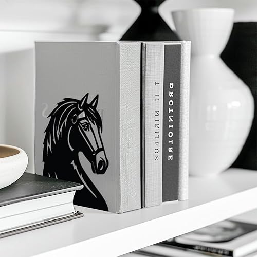 Miniatura 7 de Peacoblue Sujetalibros de metal para estantes, modernos tapones decorativos resistentes para libros de estudio, para oficina, escritorio, estante,