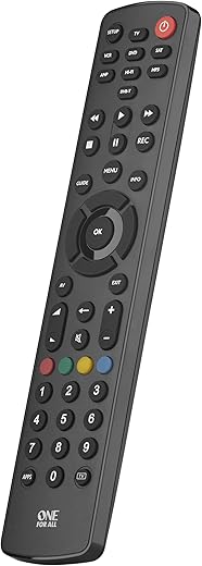 OneForAll Contour 8 Device Universal Remote, Black