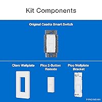 Vista 17 de Lutron Caseta - Kit de interruptor inteligente de 3 vías, con control remoto Pico, placa de pared, soporte de pared para luces LED y ventiladores, 5