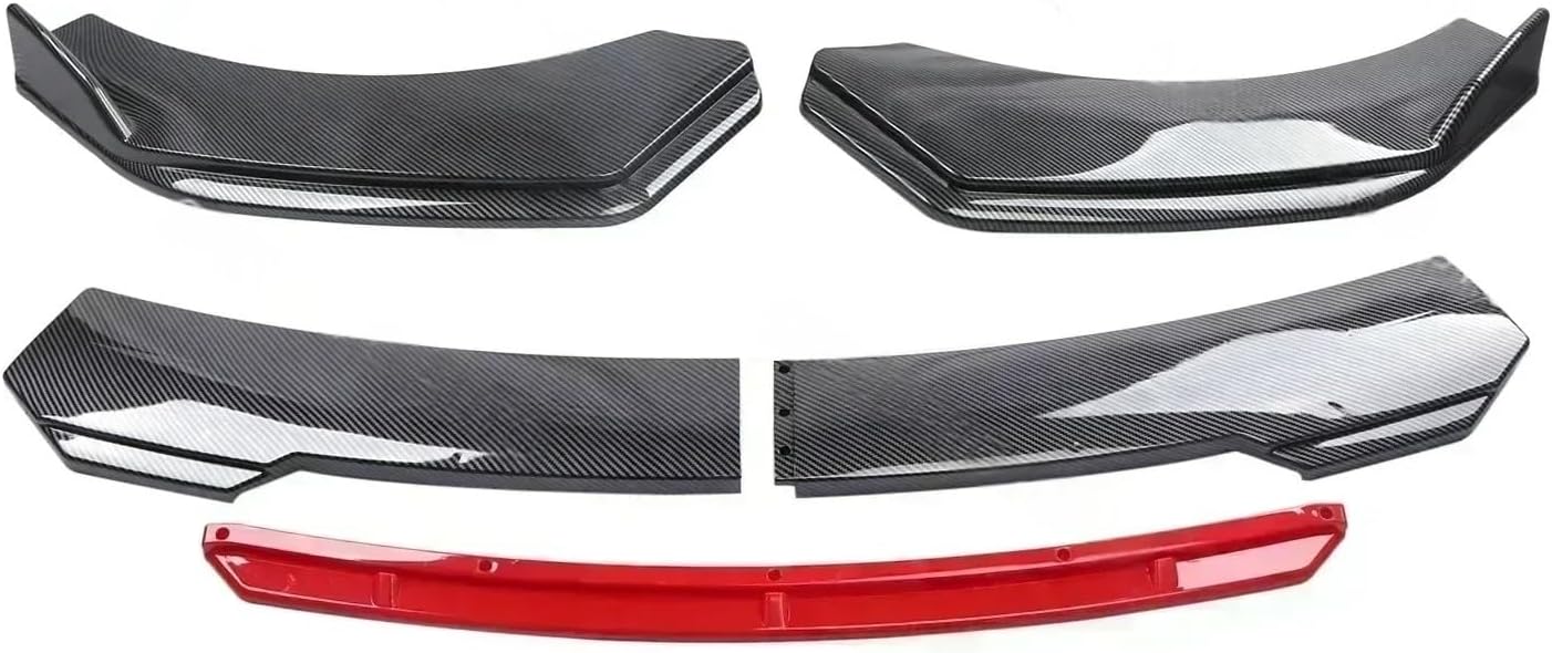 Car Front Bumper Lip Spoiler Lower Splitter Compatible for D0dge 1500 Auto Diffuser Trim Scratch Protector Body Kit Black(Black Red)