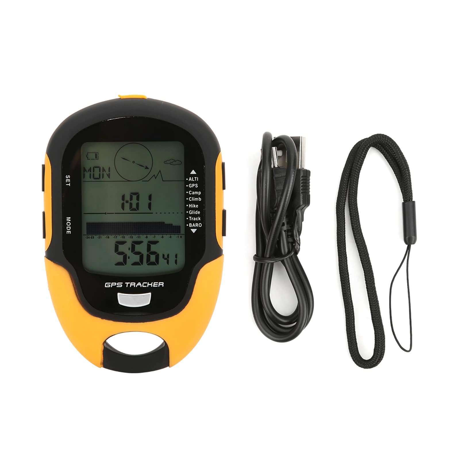 Agatige GPS Navigation Tracker, IPX4 GPS Altitude Meter Portable Handheld Digital Navigation Altitude Meter Handheld Baromètre Numérique Rechargeable USB pour la Randonnée, la Chasse, Le Sac à Dos