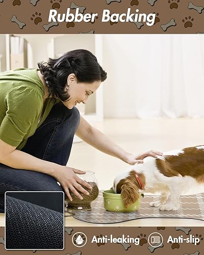 Miniatura 5 de MontVoo Tapete de alimentación para mascotas, tapete absorbente de comida para perros, tapete para alimentos y agua, de secado rápido, tapete de
