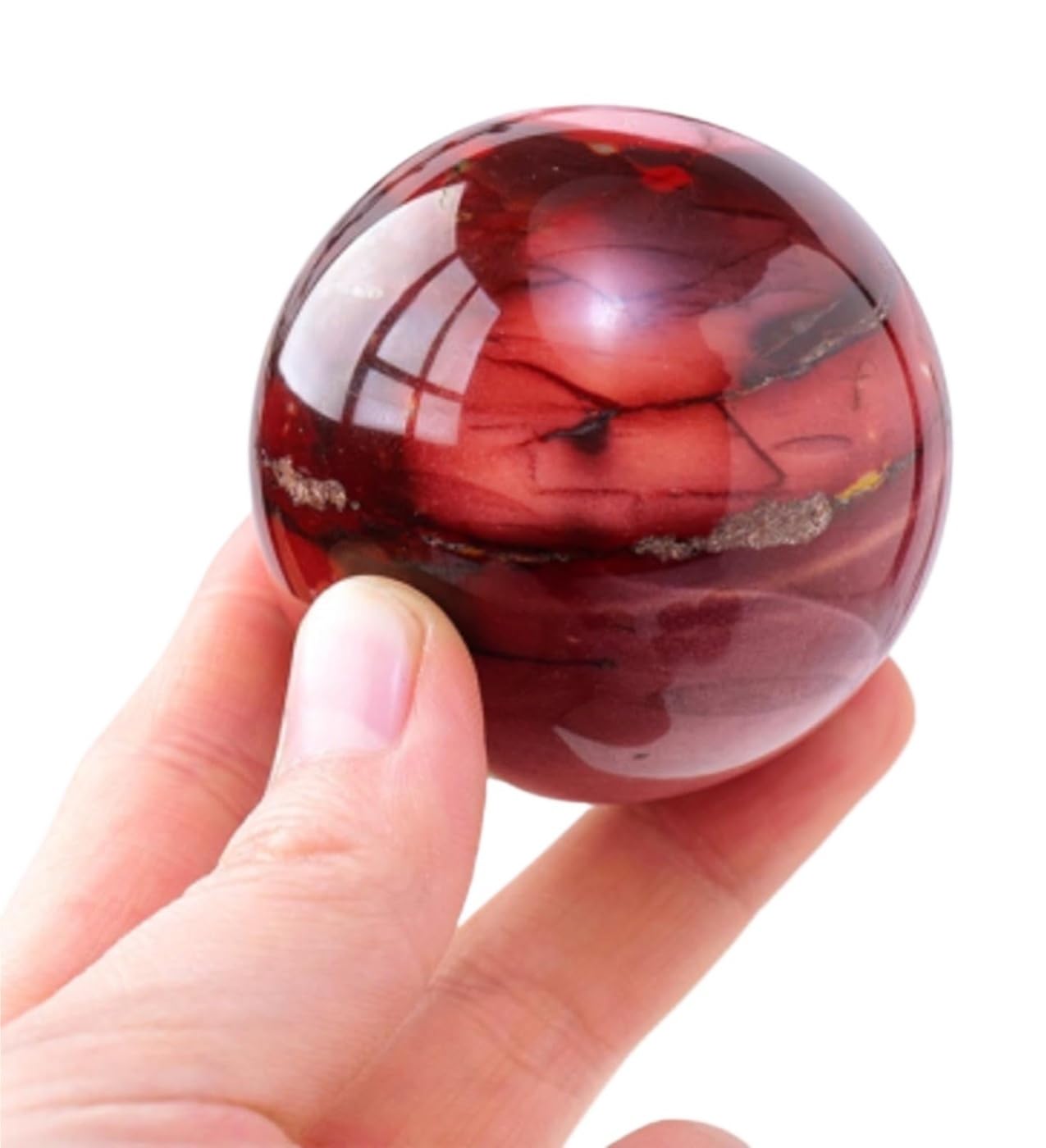 dvegGEE Egg Yolk Stone Crystal Ball Ornaments Stone Polished Home Office Desk Decoration