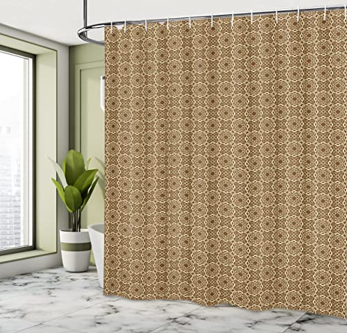 ABAKUHAUS Victorian Shower Curtain, Ornamental Swirls and Curves Vintage Inspirations Medieval Baroque Pattern - Image 4