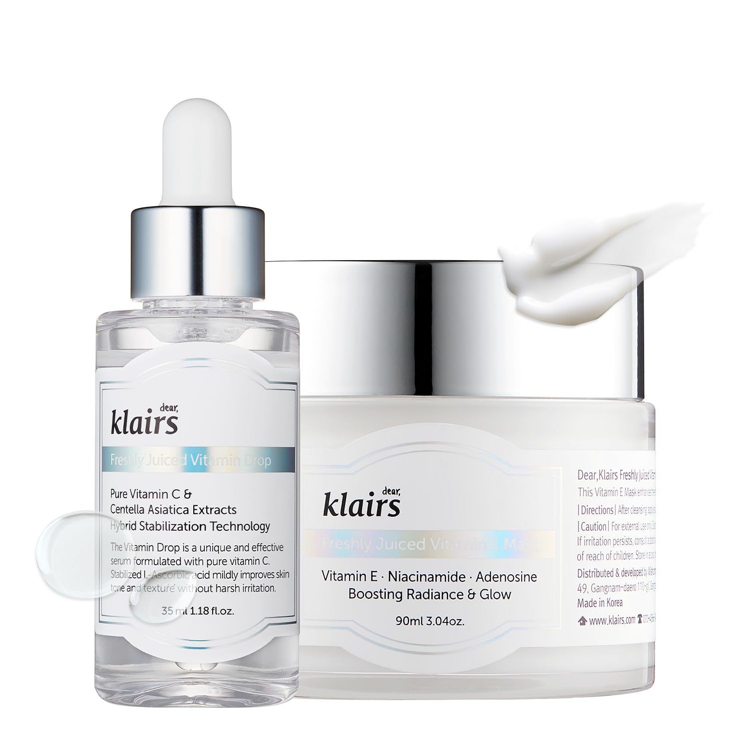 DearKlairs Ultimate Kit for Revitalizing Dull Skin, 2 Step Freshly Juiced vitamin Set, a mild and effective vitamin care routine