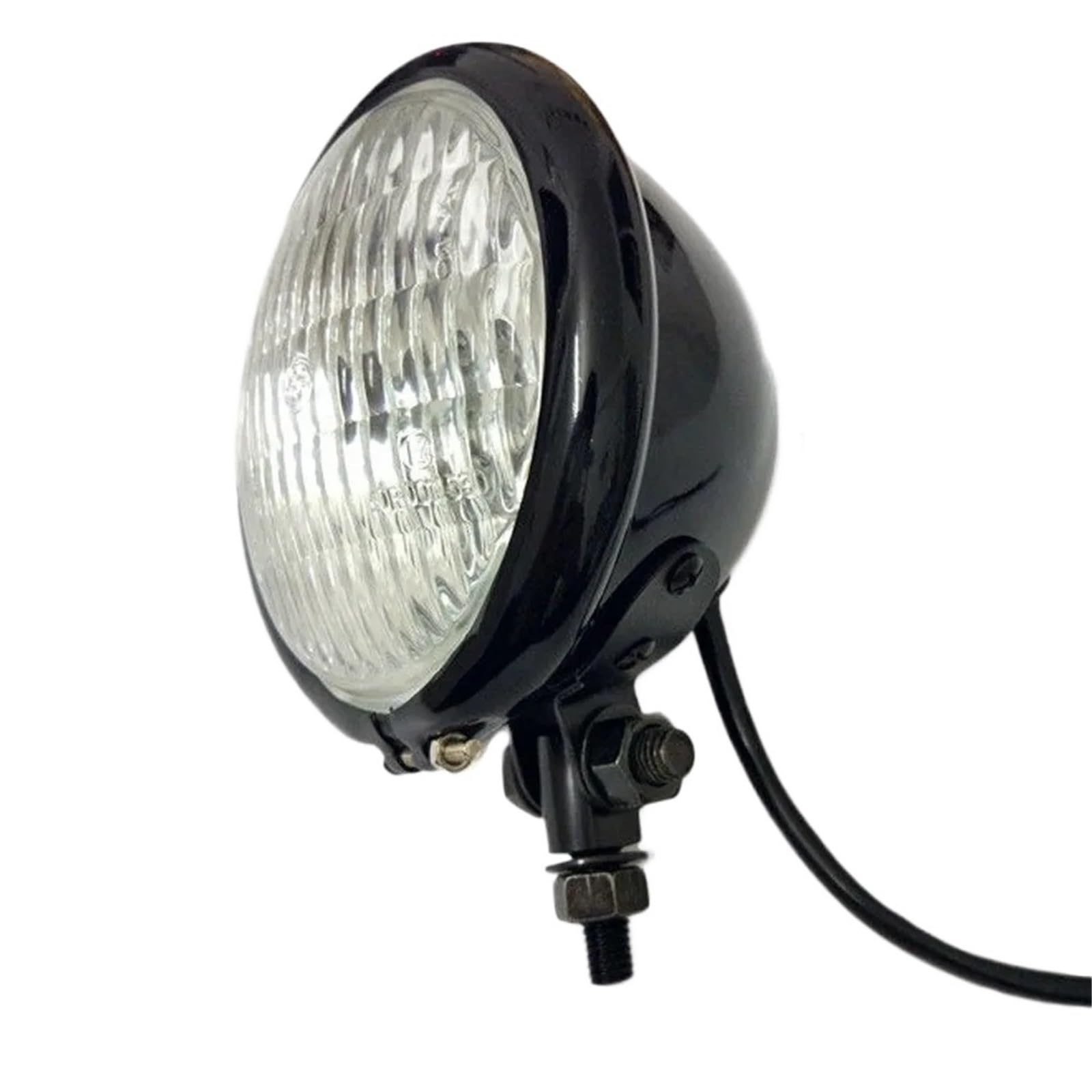 Moto Faro Fanale per BMW per Bobber per Chopper per Cafe per Racer Universale Moto 4.5 "H4 Lampadina Faro Rotondo Retro 12V