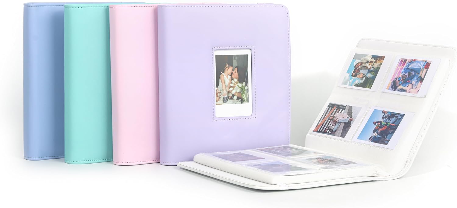 Accessories Kit Compatible with Fujifilm Mini 13, Large Capacity Photo Album & Flower Photo Clips for Instant Camera Prints，Blue image 2